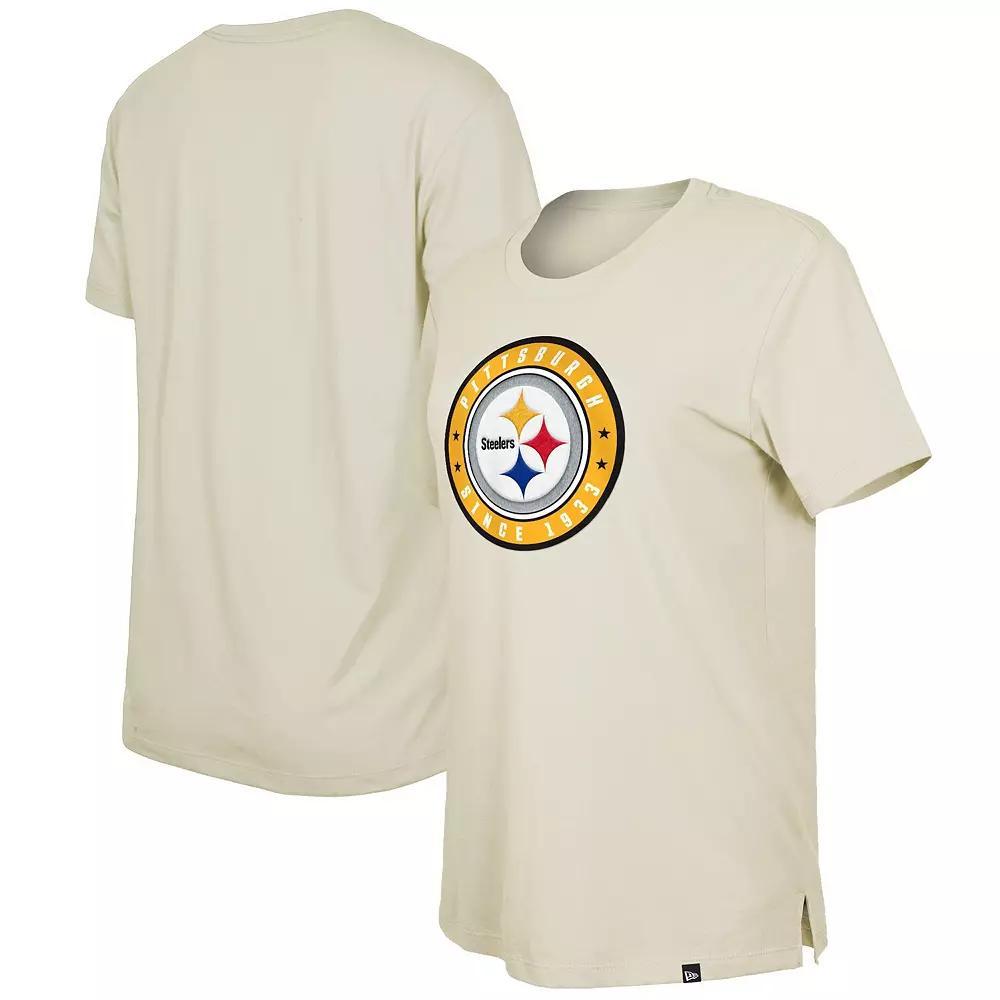 Women's New Era  Cream Pittsburgh Steelers 2023 NFL Draft T-Shirt, Size: Large, Beige Product Image