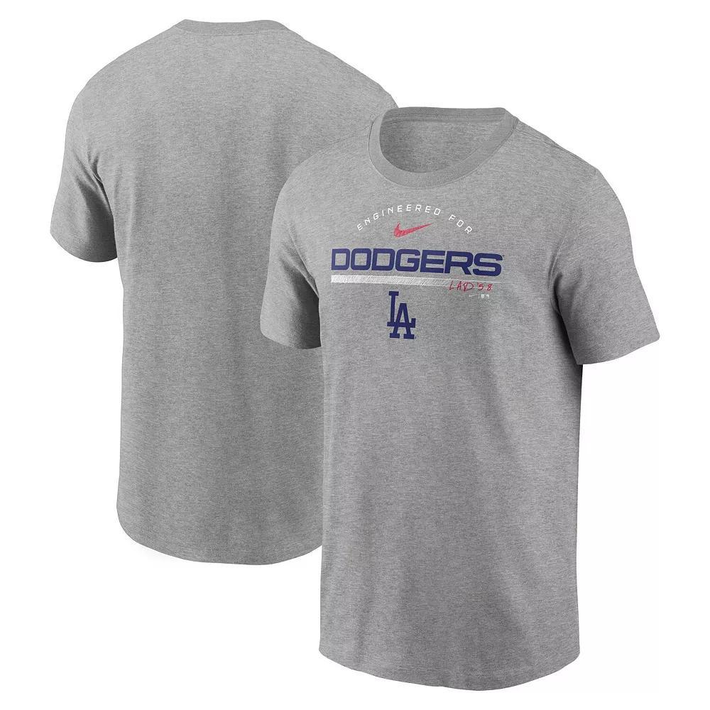 Men's Nike Heather Gray Los Angeles Dodgers Team Engineered Performance T-Shirt, Size: Small, Grey Product Image