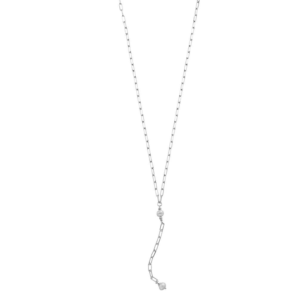 Sterling Silver Paperclip Chain Y-Necklace, Women's, Size: 18", Silvertone Product Image