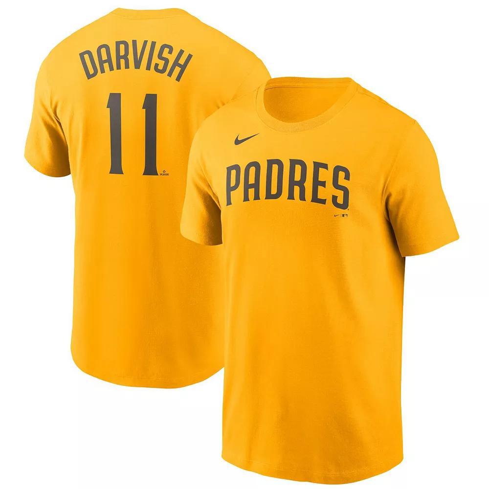 Men's Nike Yu Darvish Gold San Diego Padres Name & Number T-Shirt, Size: XL Product Image