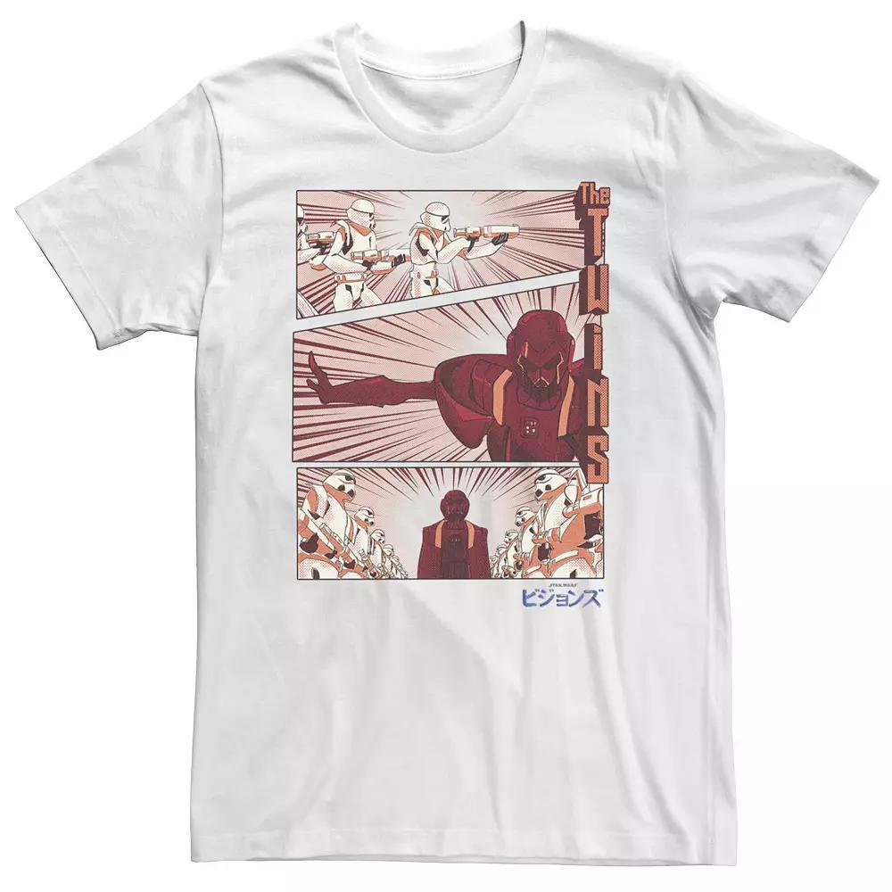 Big & Tall Star Wars: Visions Showdown Panel Poster Tee, Men's, Size: 3XL, White Product Image