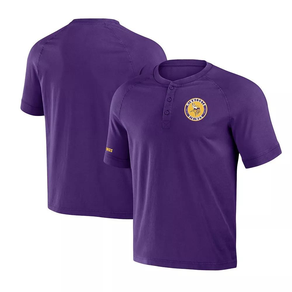 Men's NFL x Darius Rucker Collection by Fanatics Purple Minnesota Vikings Washed Raglan Henley T-Shirt, Size: XL Product Image
