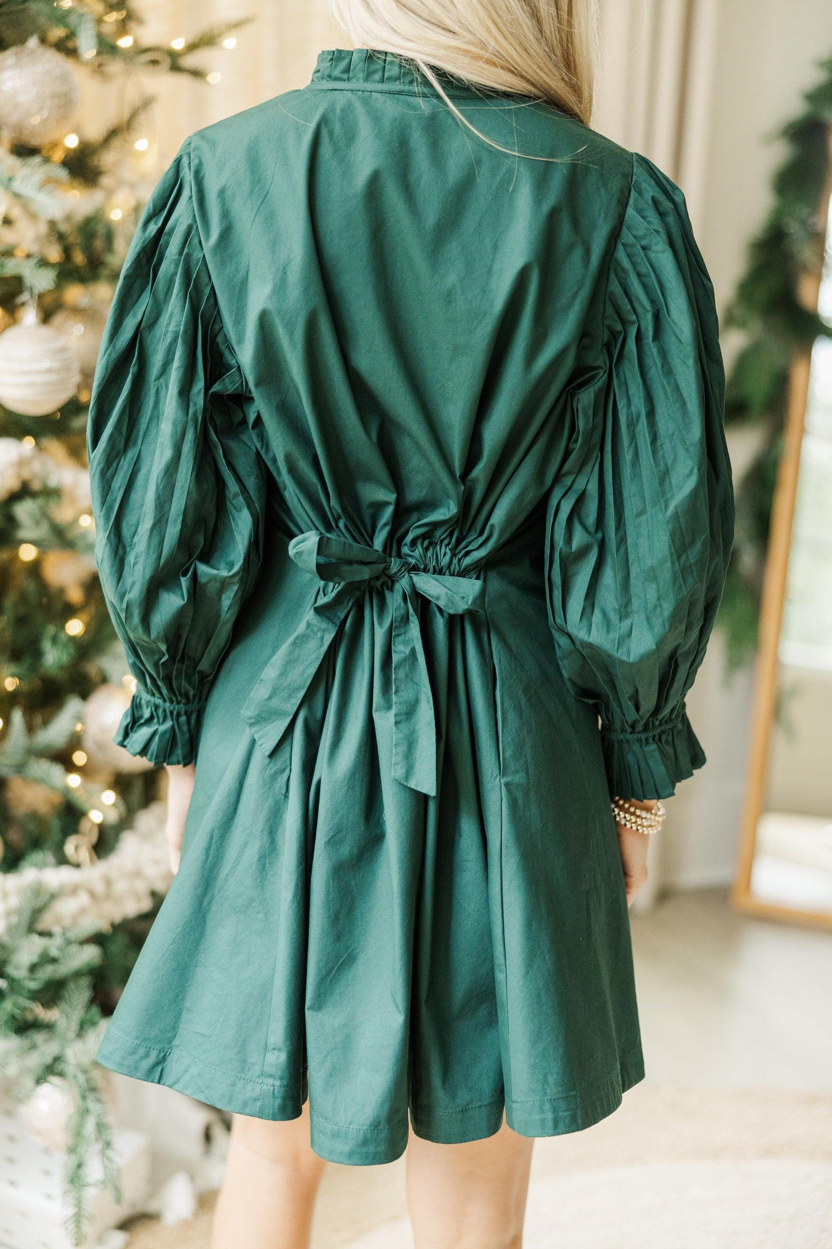 Under The Stars Emerald Green Tie Back Dress Female Product Image