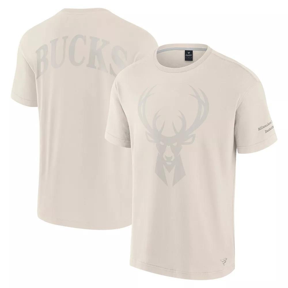 Men's Fanatics Cream Milwaukee Bucks Elements Iconic T-Shirt, Size: Medium, Beige Product Image