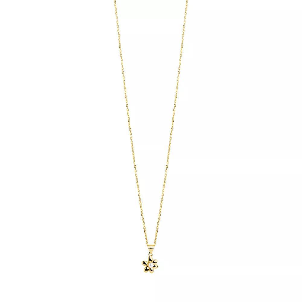 MC Collective Shell Pearl Flower Pendant Necklace, Women's, Size: 16", Gold Tone Product Image