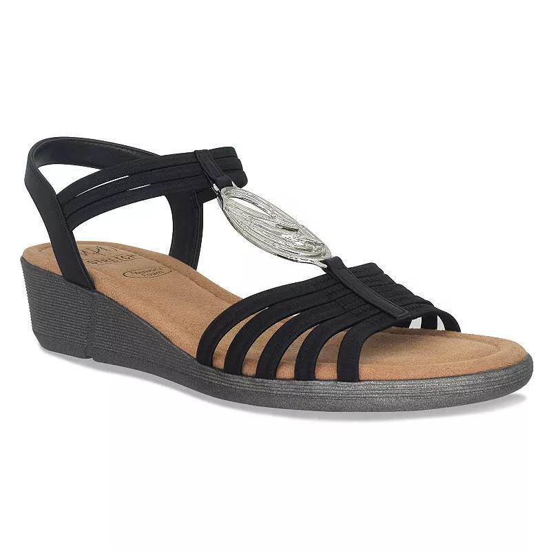 Impo Ralana Women's Stretch Elastic Memory Foam Sandals, Size: 7, Black Product Image