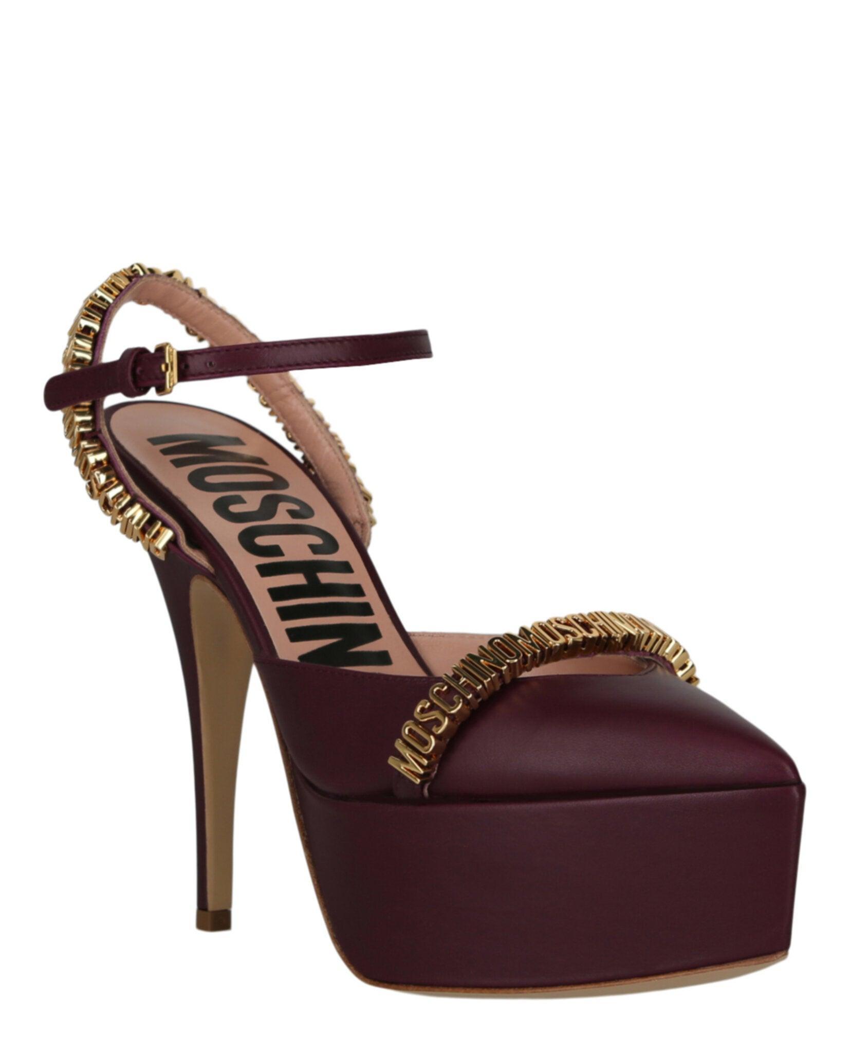 Moschino Logo Lettering Ankle Strap Pumps Female Product Image