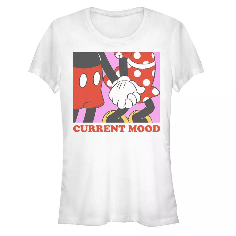 Disney's Mickey Mouse And Minnie Current Mood Juniors' Graphic Tee, Women's, Size: XL, White Product Image