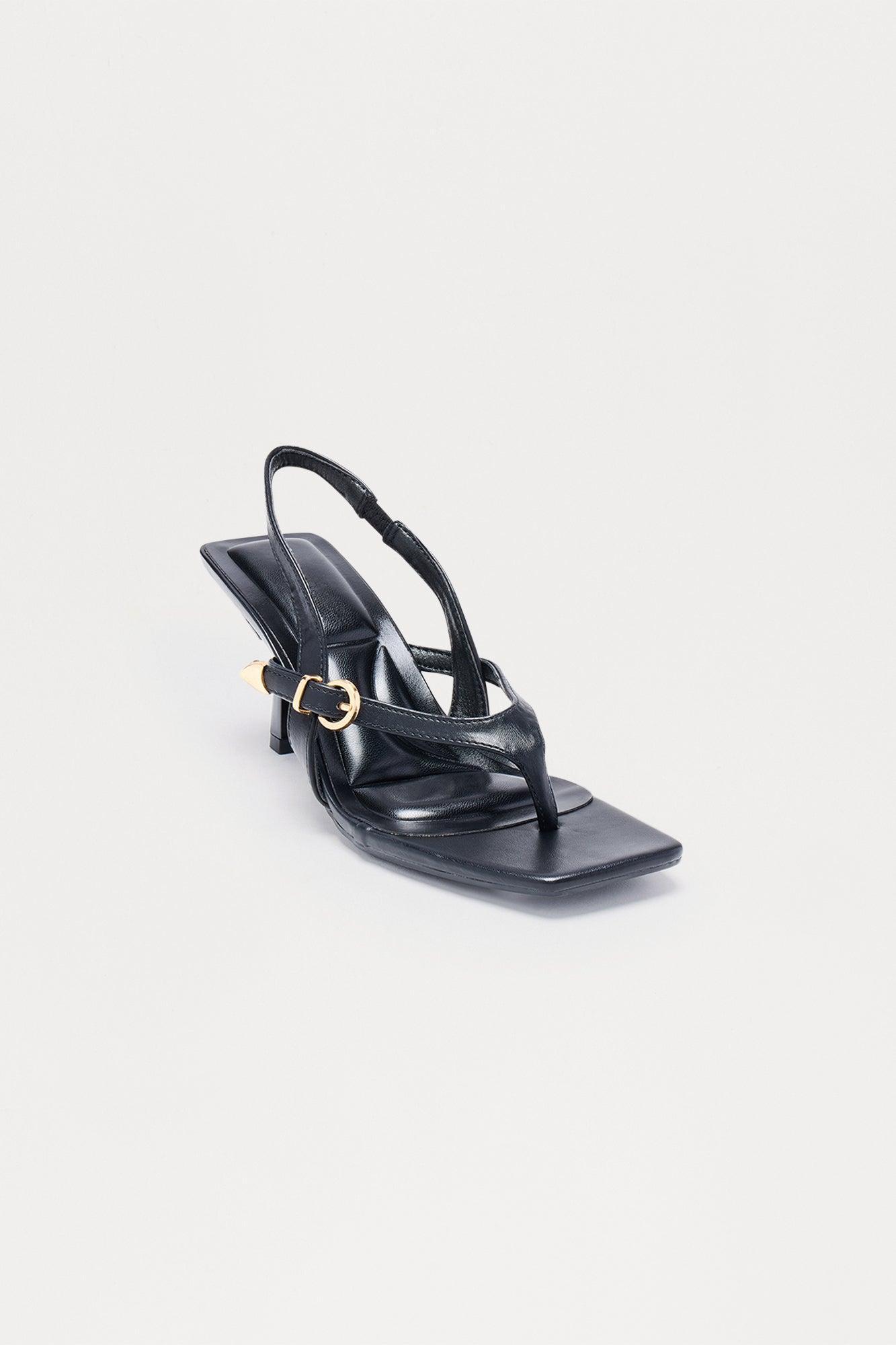 Kyler Buckle Slingback Heels - Black Female Product Image