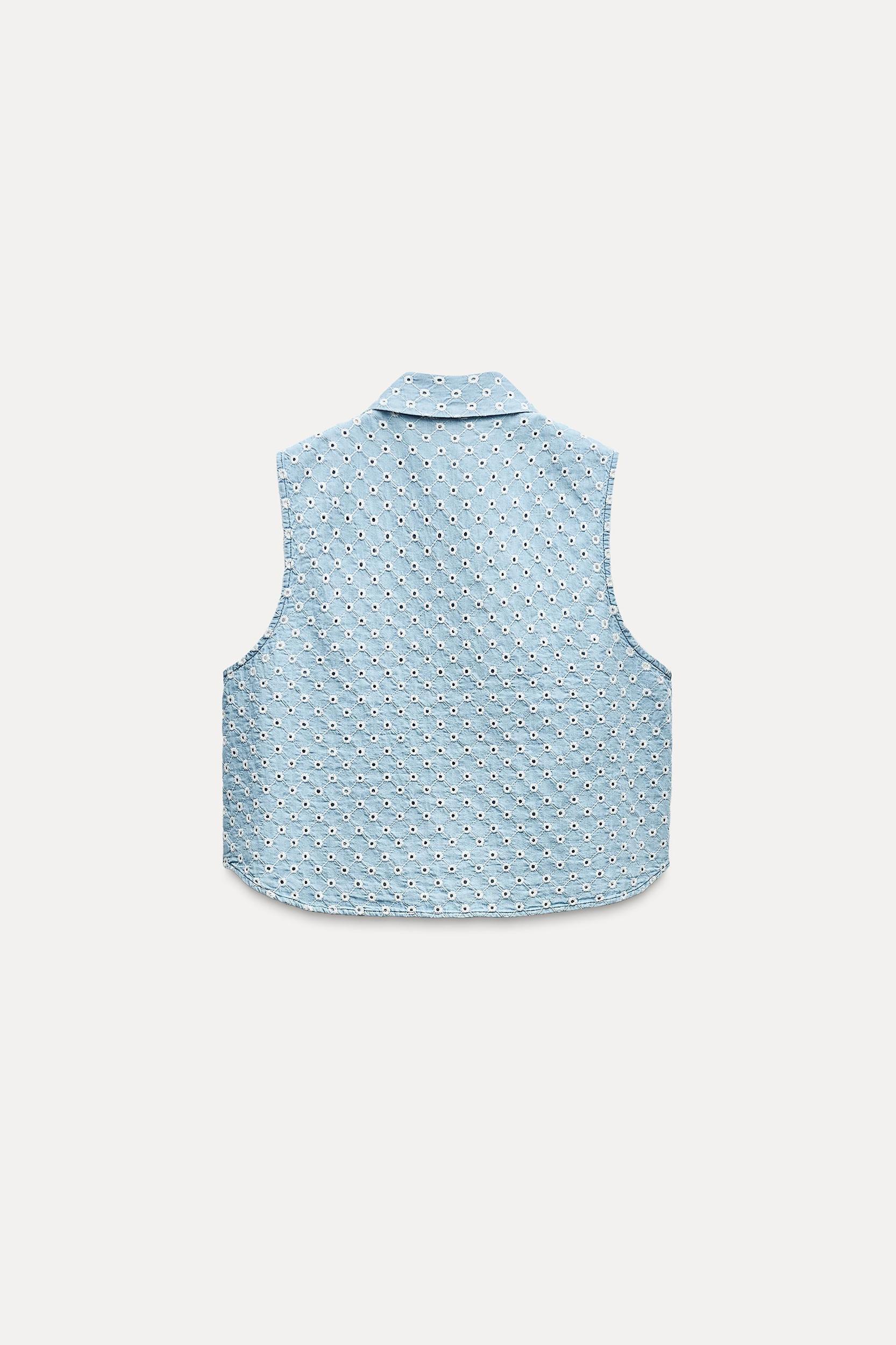 OPENWORK EMBROIDERY DENIM SHORTS Z1975 Product Image