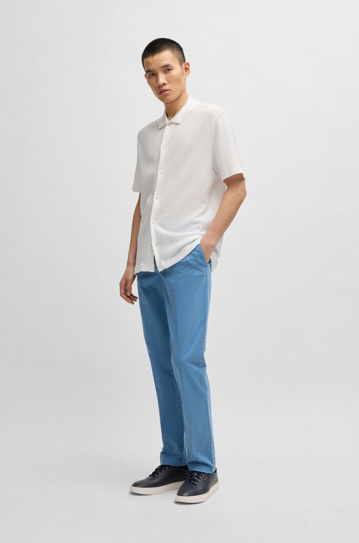 Regular-fit shirt in waffle cotton Product Image
