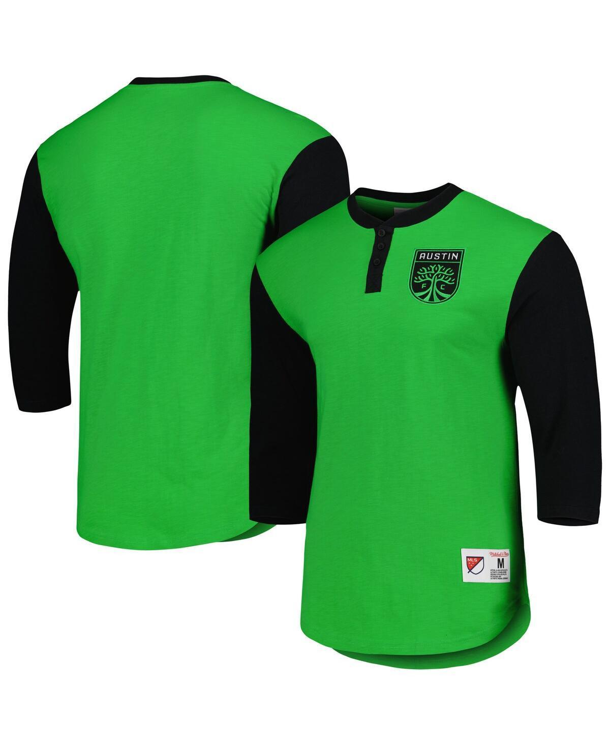 Men's Mitchell & Ness Green Austin FC Legendary Henley Long Sleeve T-Shirt, Size: Medium, Afc Green Product Image
