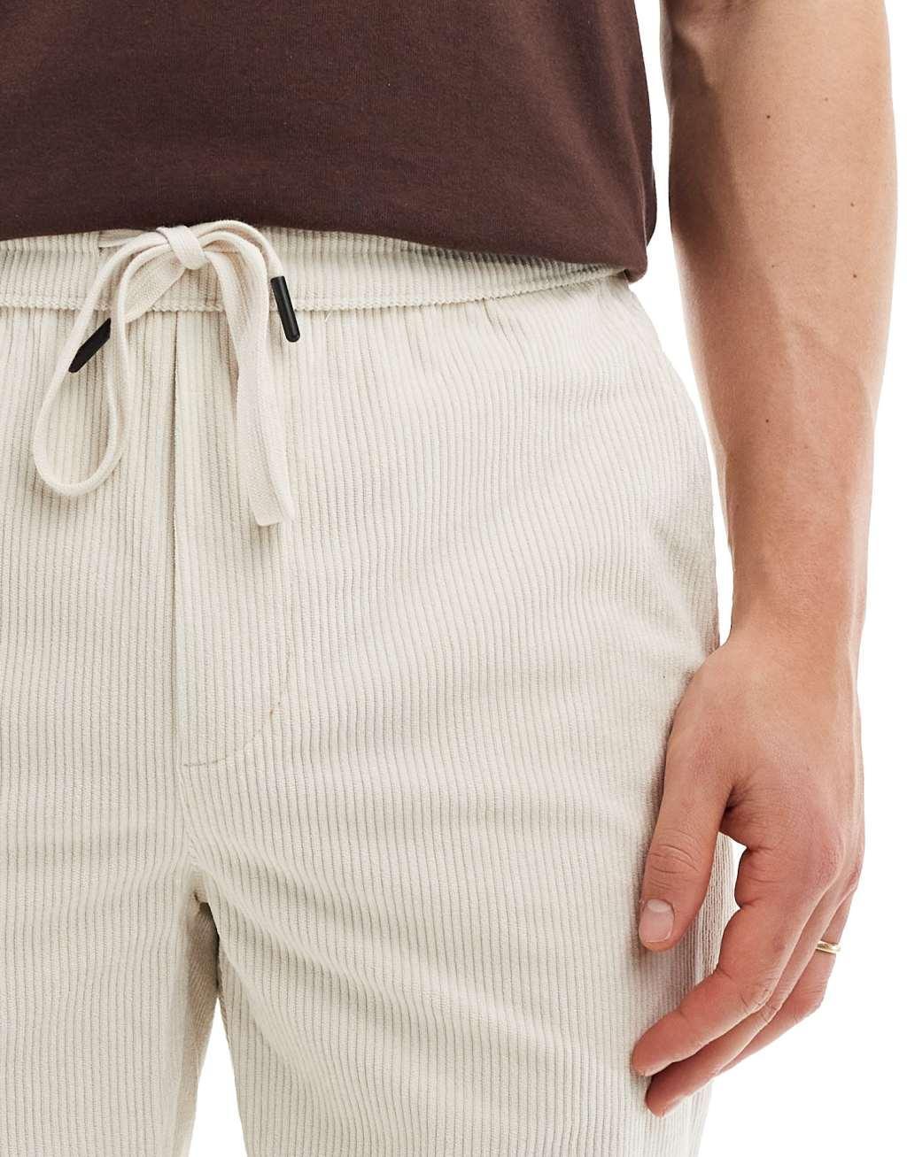ONLY & SONS cord shorts in beige Product Image