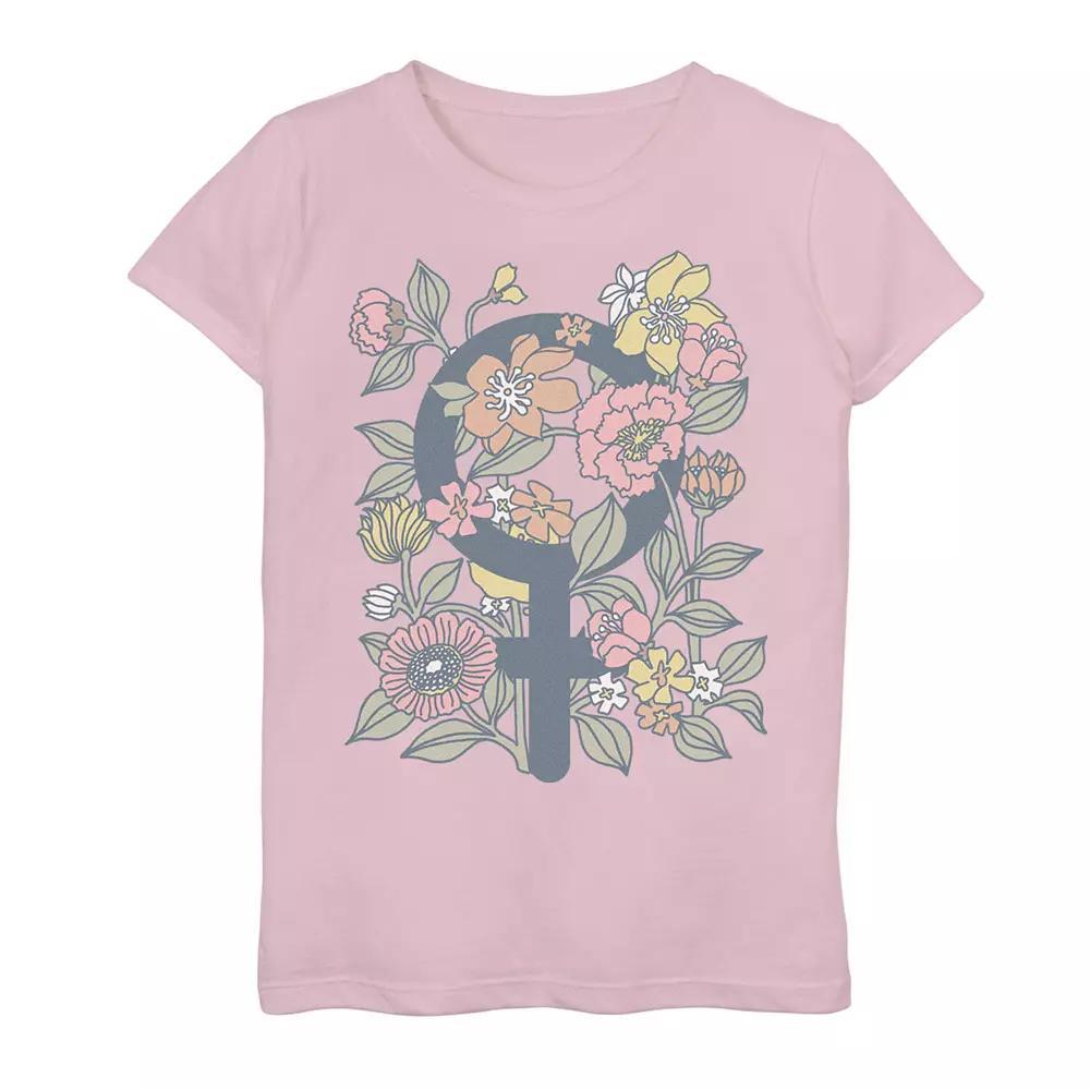Girls 7-16 Female Made Floral Tee, Girl's, Size: Medium, Pink Product Image