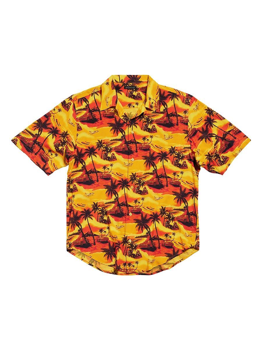 Mens Hawaiian Car Minimal Large Fit Shirt Product Image