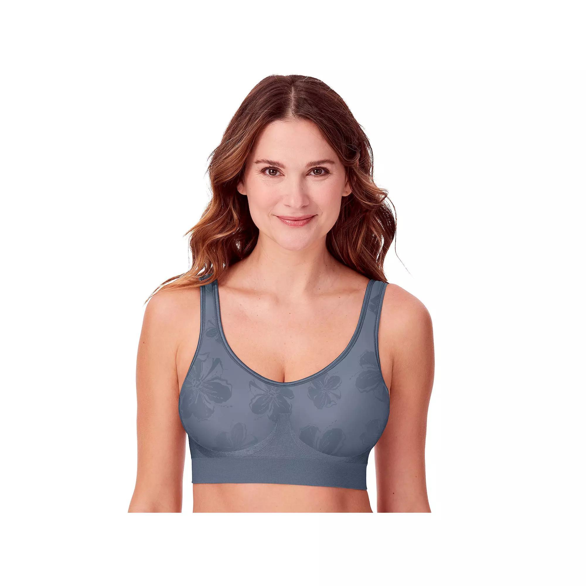 Bali Comfort Revolution Shaping Wireless Bra DF3488, Women's, Size: XL, Granite Blue Grey Trop Product Image