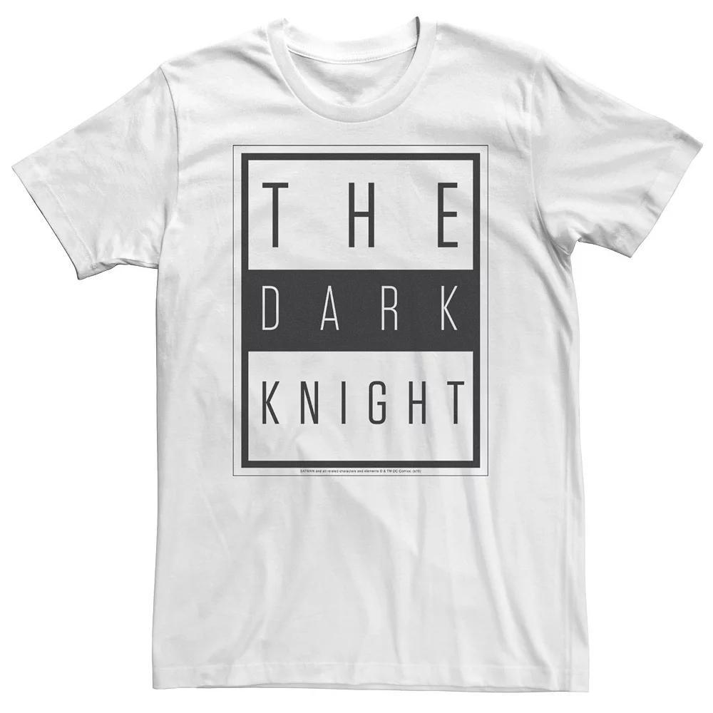 Big & Tall DC Comics Batman The Dark Knight Block Poster Tee, Men's, Size: 3XL, White Product Image