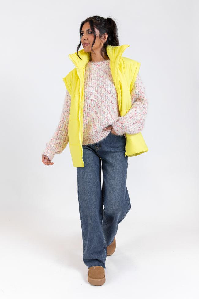 Going Upstate Yellow Oversized Puffer Vest FINAL SALE Product Image