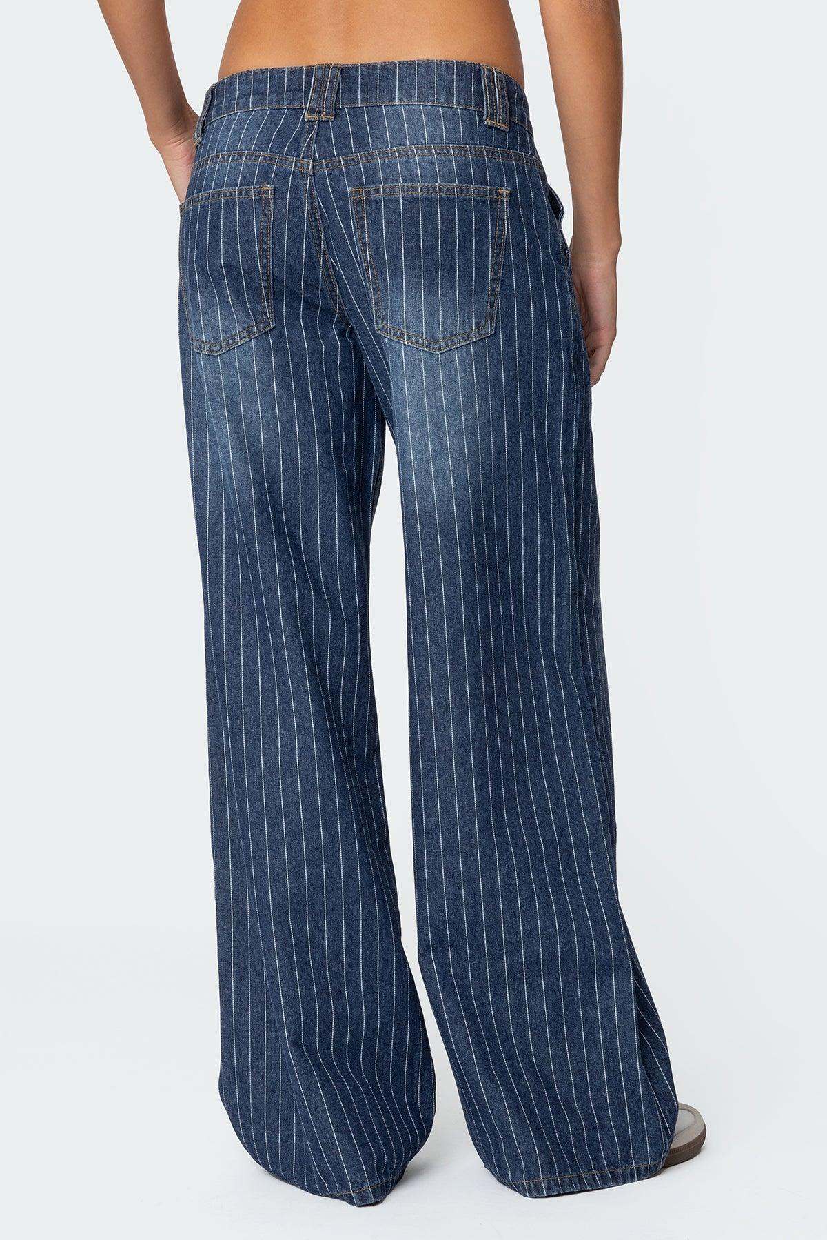 Cory Striped Low Rise Jeans Product Image