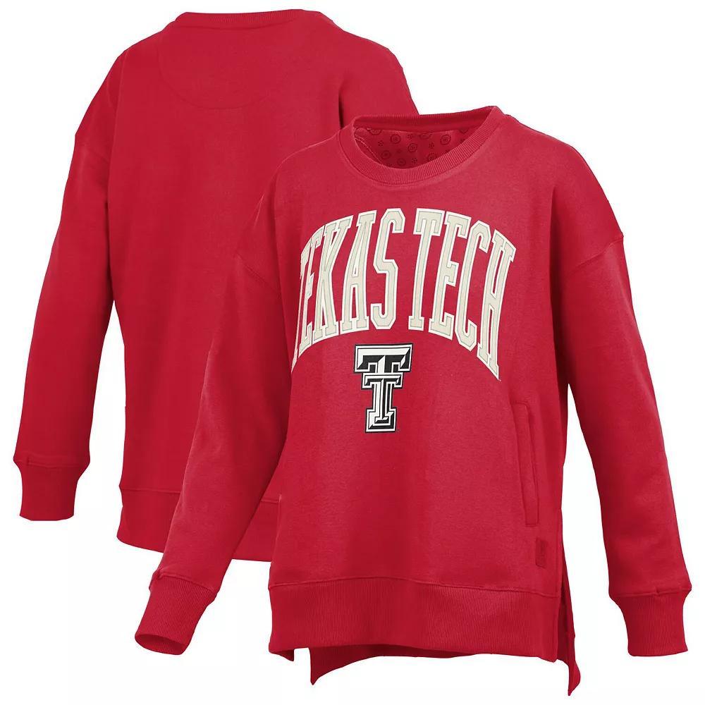 Womens Pressbox Texas Tech Raiders Pocketed Arch Pullover Sweatshirt Product Image