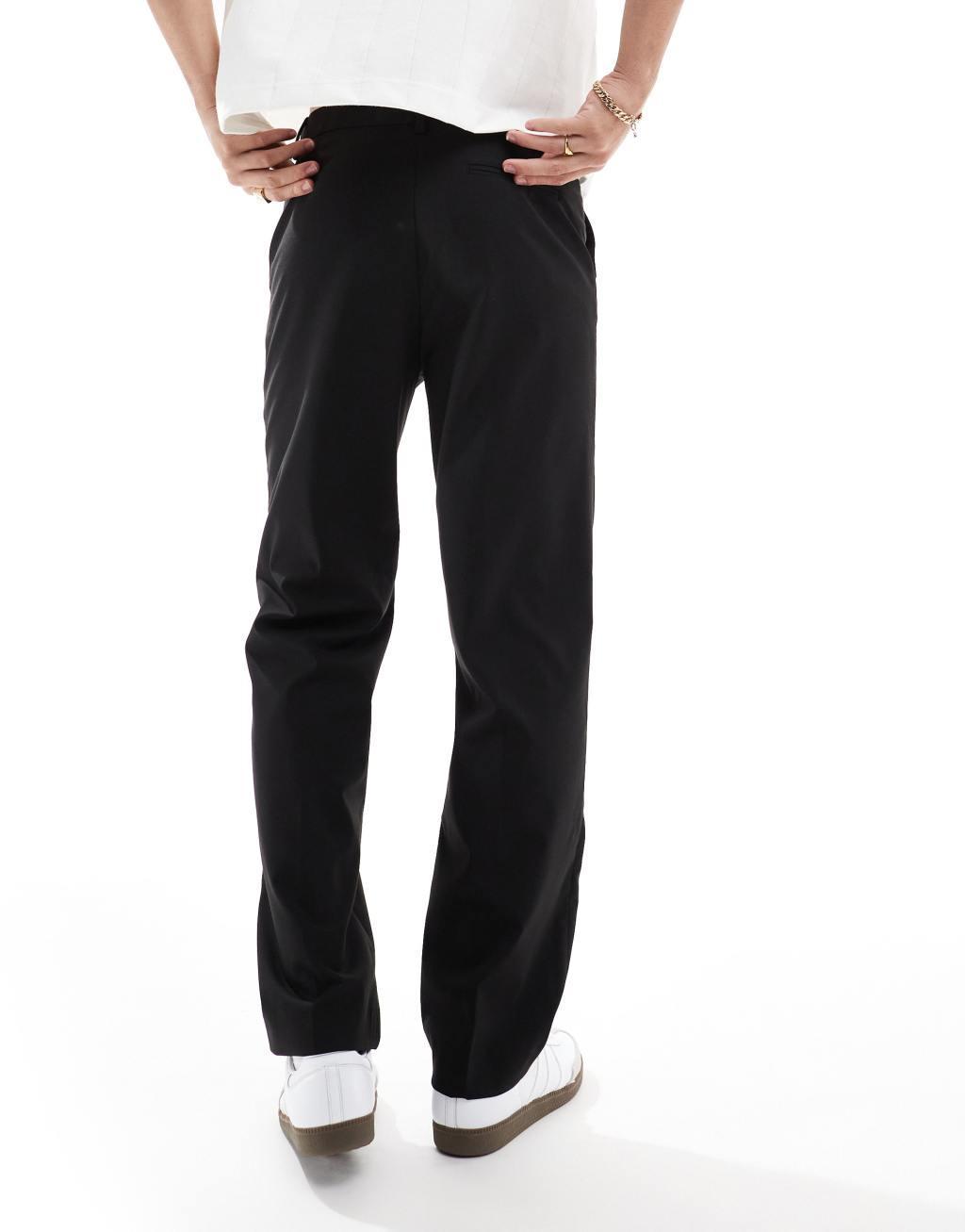 ASOS DESIGN straight suit pants in black Product Image