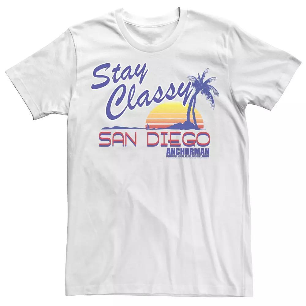 Men's Anchorman Stay Classy San Diego Sunset Graphic Tee, Size: XXL, White Product Image