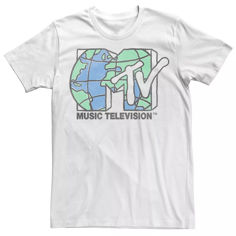 Men's MTV World Print Logo Graphic Tee, Size: XXL, White Product Image
