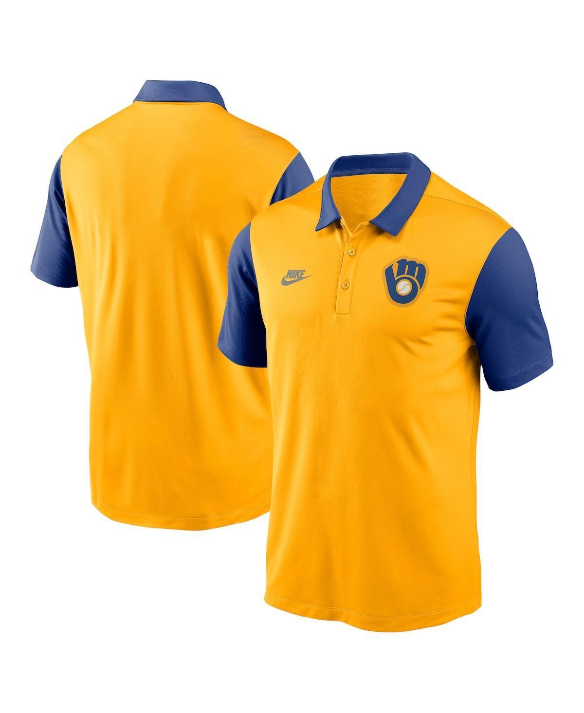 Men's Nike Gold Milwaukee Brewers Franchise Cooperstown Collection Polo, Size: Medium Product Image