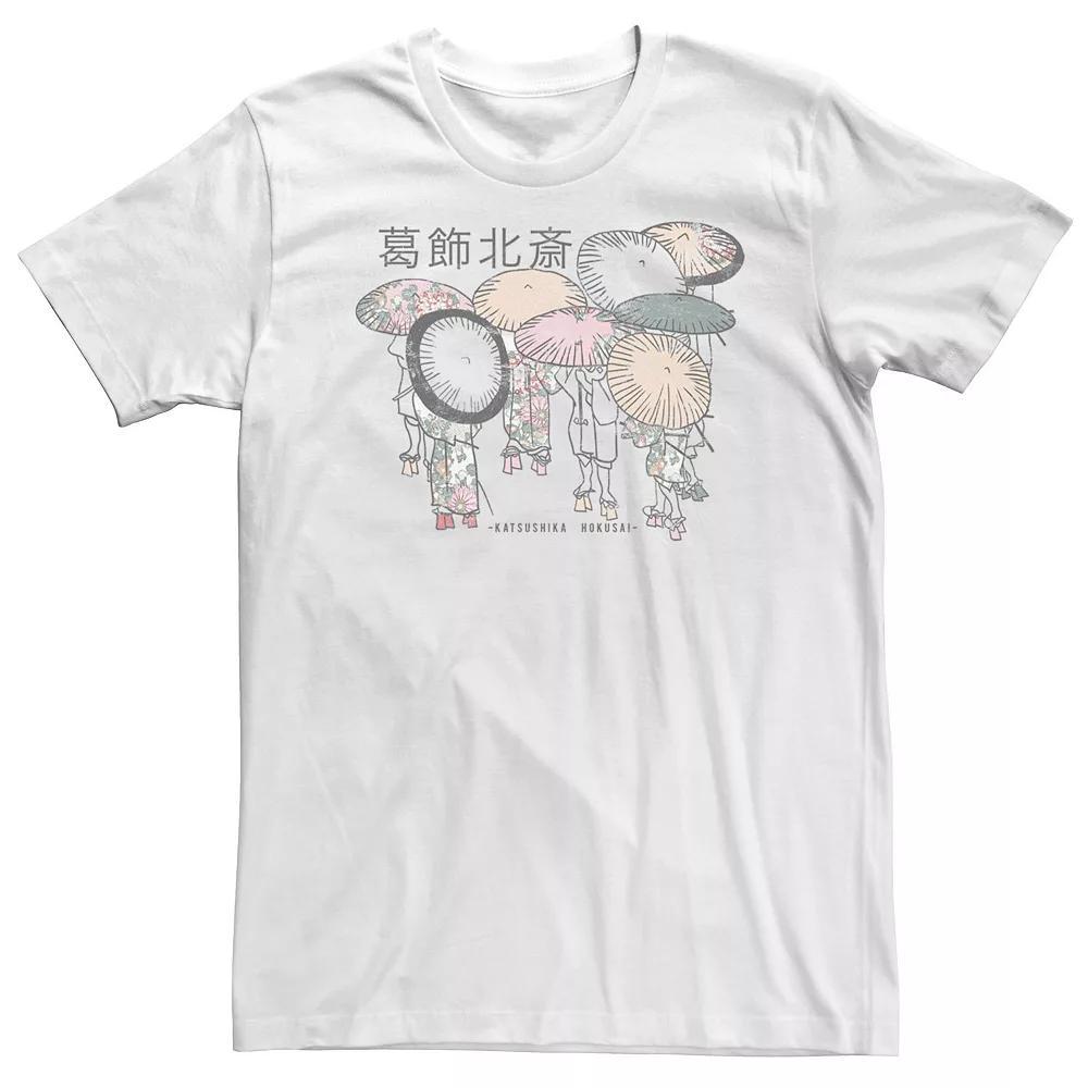 Big & Tall Hokusai Geisha Art Kanji Poster Tee, Men's, Size: XL Tall, White Product Image