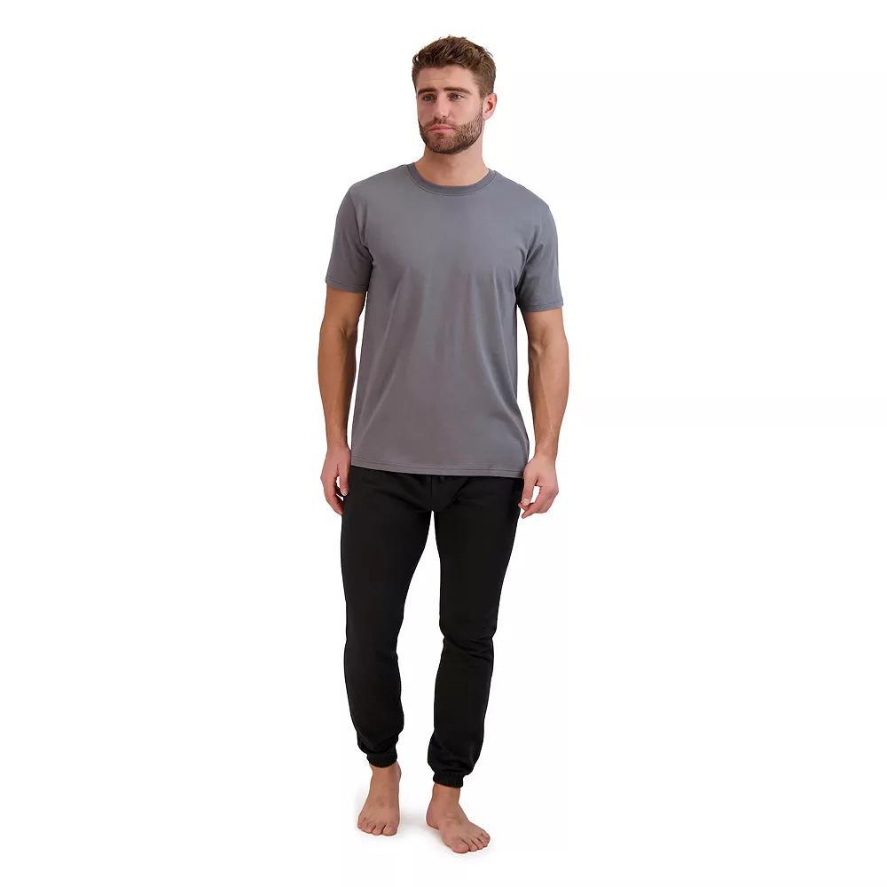 Big & Tall Hanes® Cotton Modal French Terry Pajama Set, Men's, Size: 4XL, Poppy Seed Black Product Image