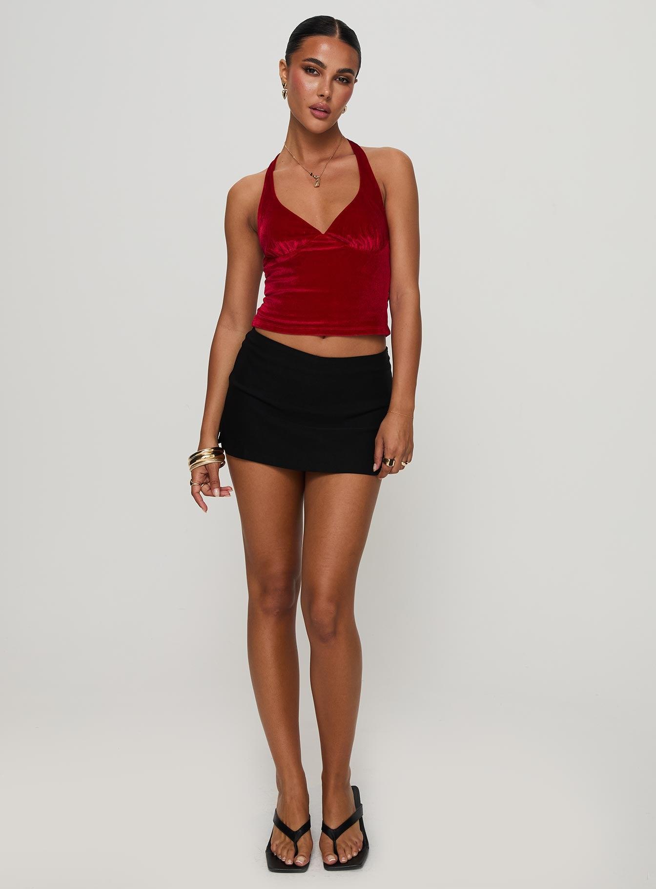 Tuberose Halter Top Red Product Image