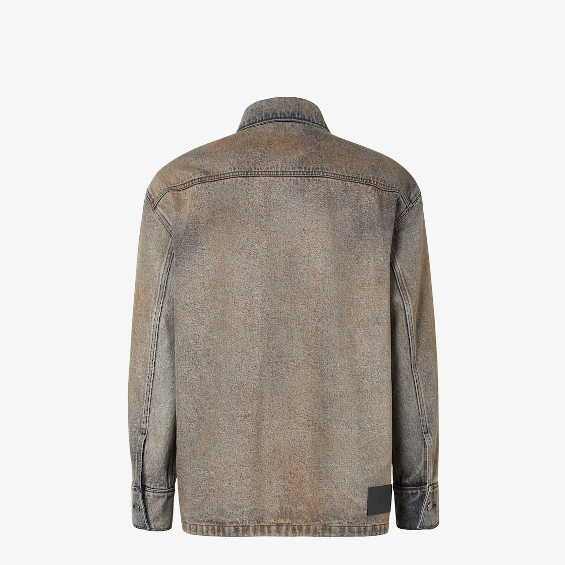 Shirt gray overdyed denim shirt Product Image