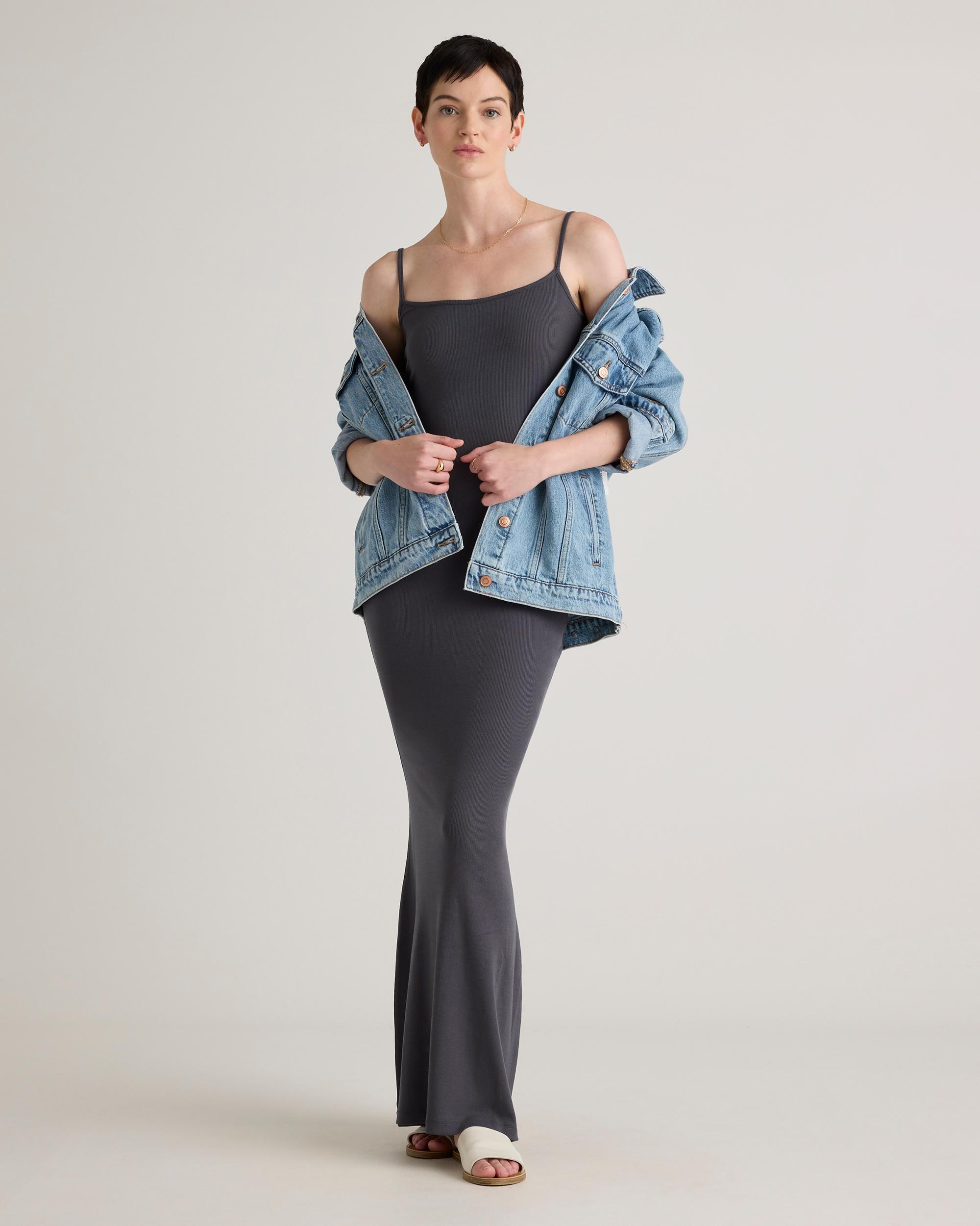 Quince | Women's Tencel Rib Knit Maxi Slip Dress Cotton/Modal Product Image