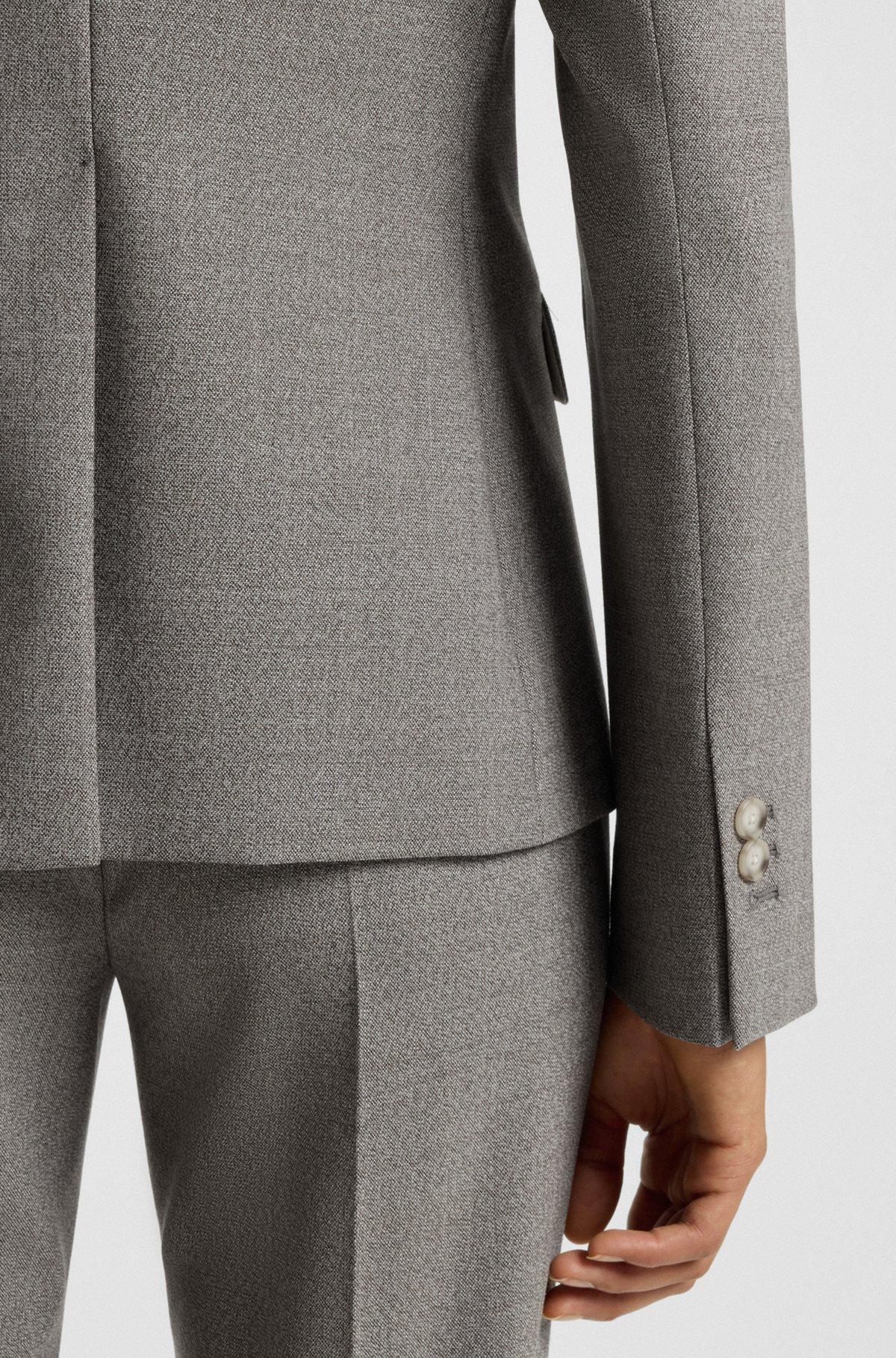 BOSS - Slim-fit blazer in a patterned wool blend - Patterned Product Image