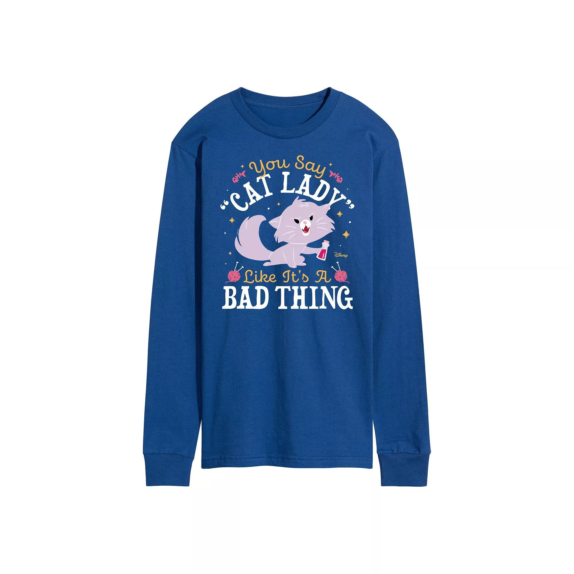 Disney Mens Cat Lady Like Its a Bad Thing Long Sleeve Graphic Tee Product Image