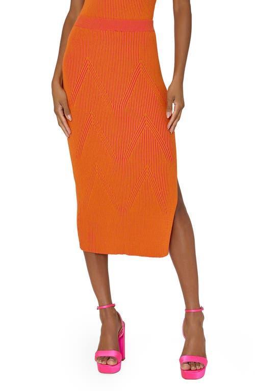 Ribbed Knit Midi Pencil Skirt Product Image