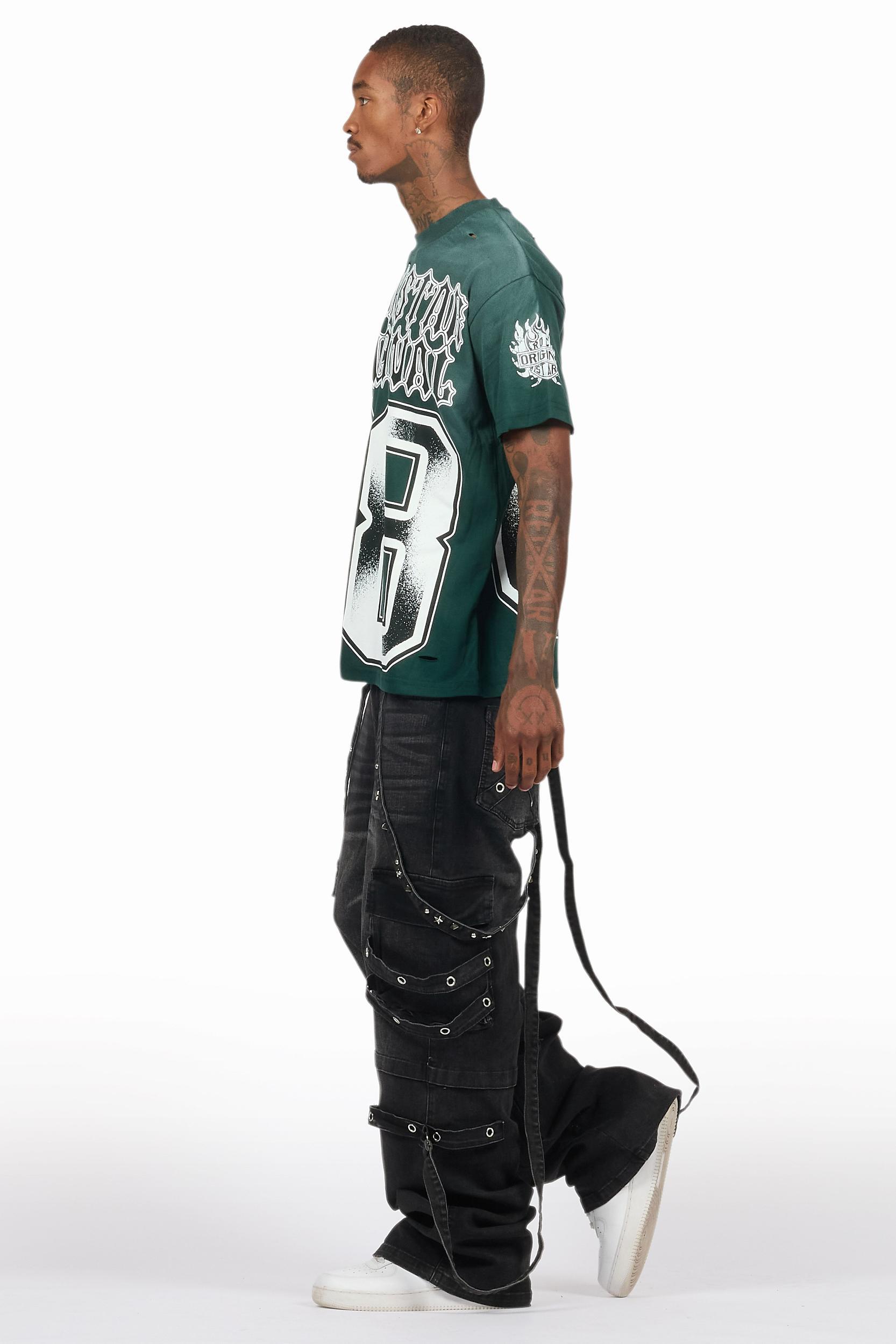 Nealon Black Baggy Cargo Fit Jean Male Product Image