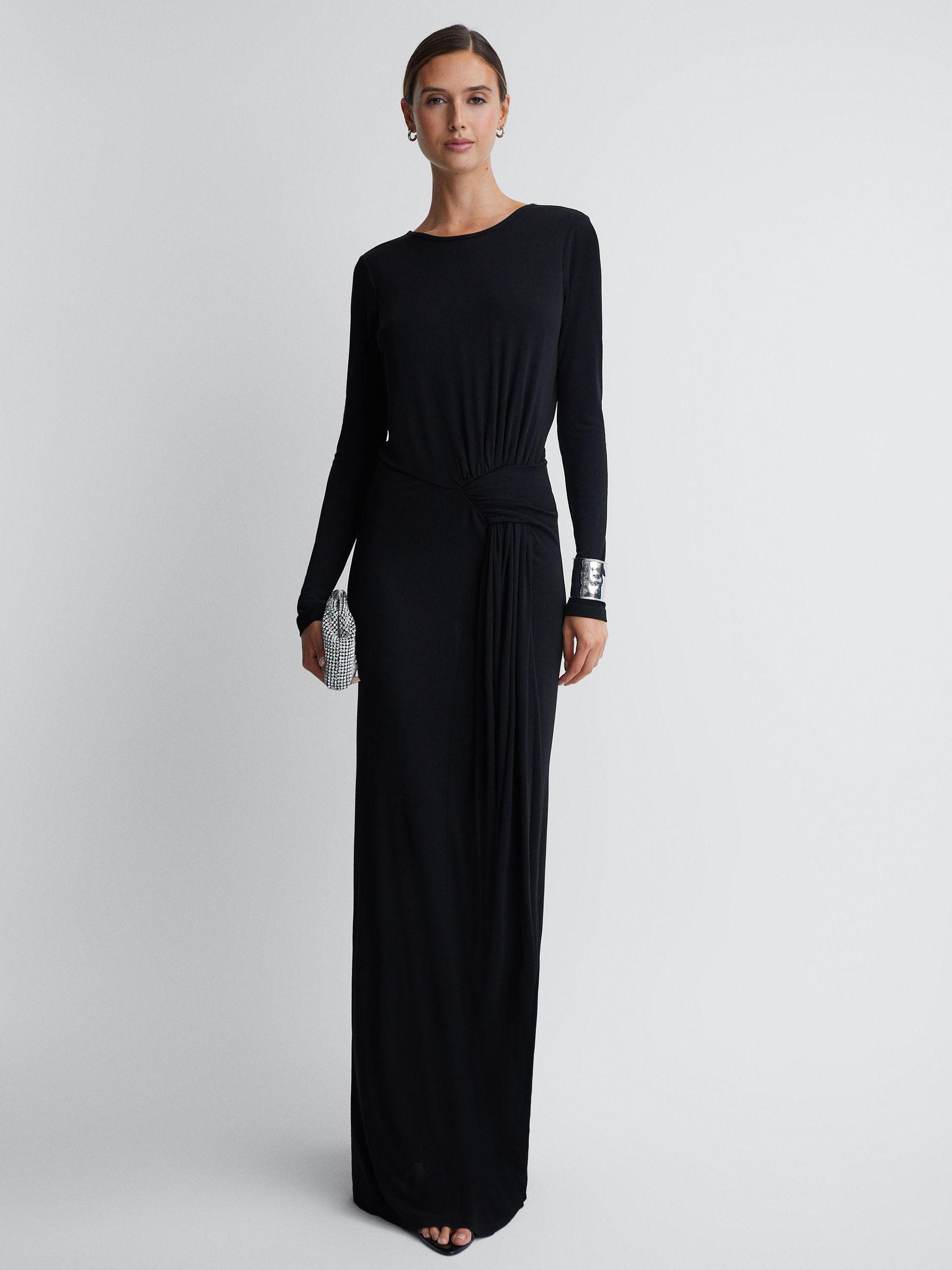 Diamanté Bodycon Maxi Dress in Black Product Image