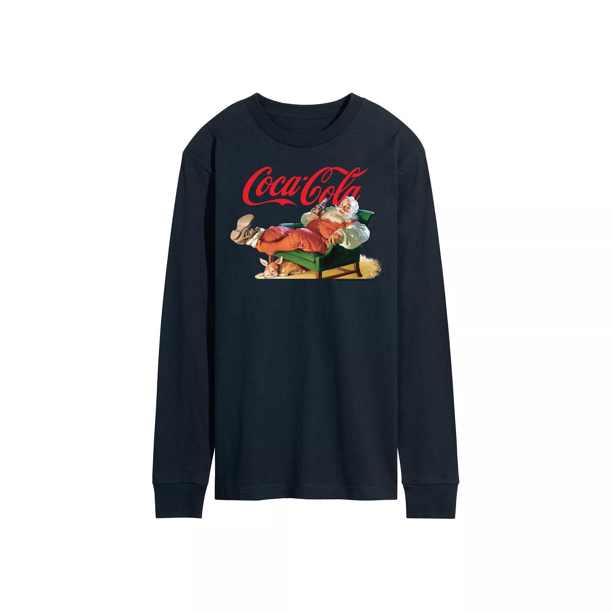 Mens CocaCola Santa Coke Long Sleeve Graphic Tee Product Image