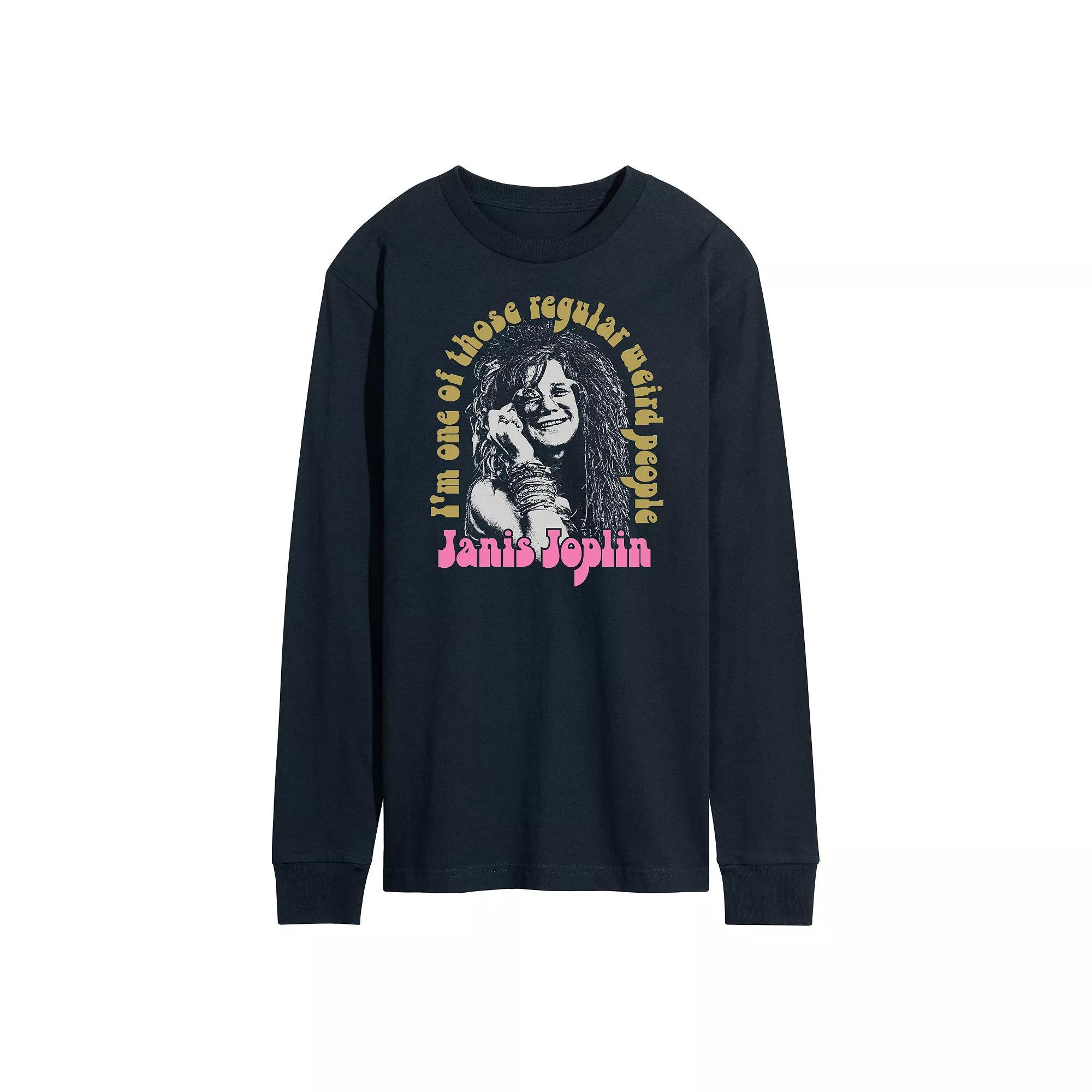 Mens Janis Joplin Weird People Long Sleeve Tee Blue Product Image