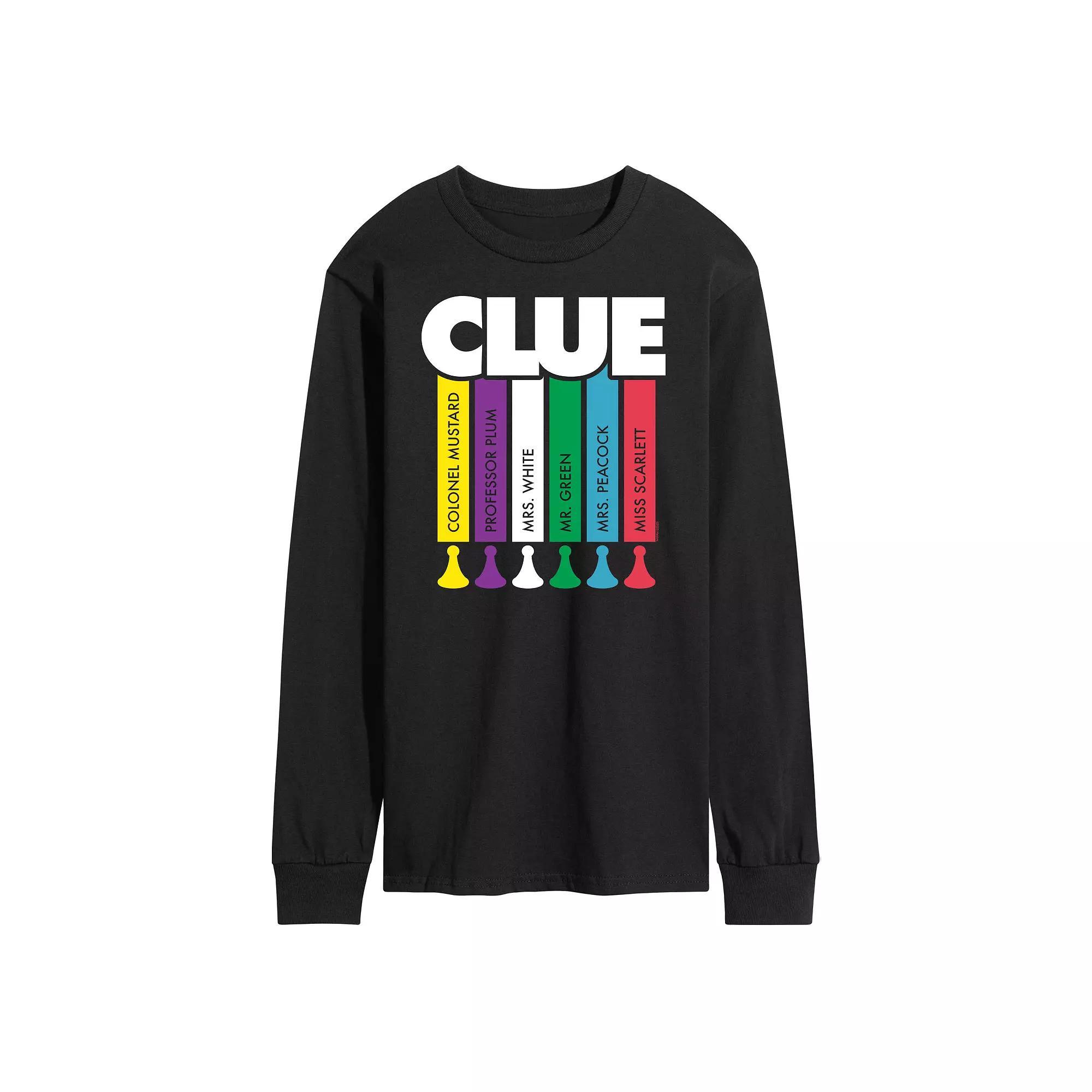 Mens Clue Logo Characters Long Sleeve Graphic Tee by Hasbro Product Image