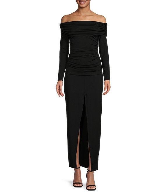 Susana Monaco Off The Shoulder Neck Long Sleeve Gathered Top Product Image
