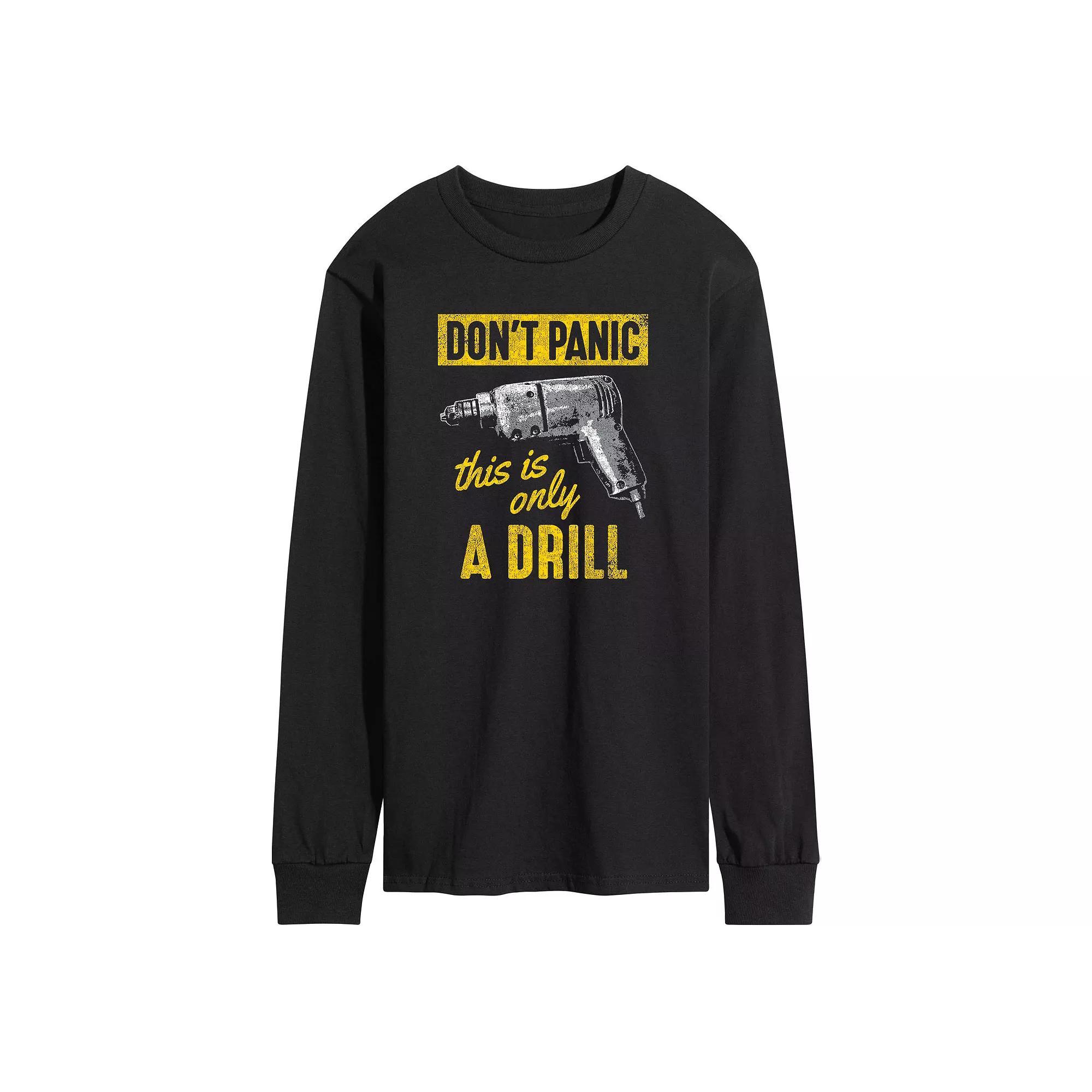Mens Dont Panic Drill Long Sleeve Graphic Tee Product Image
