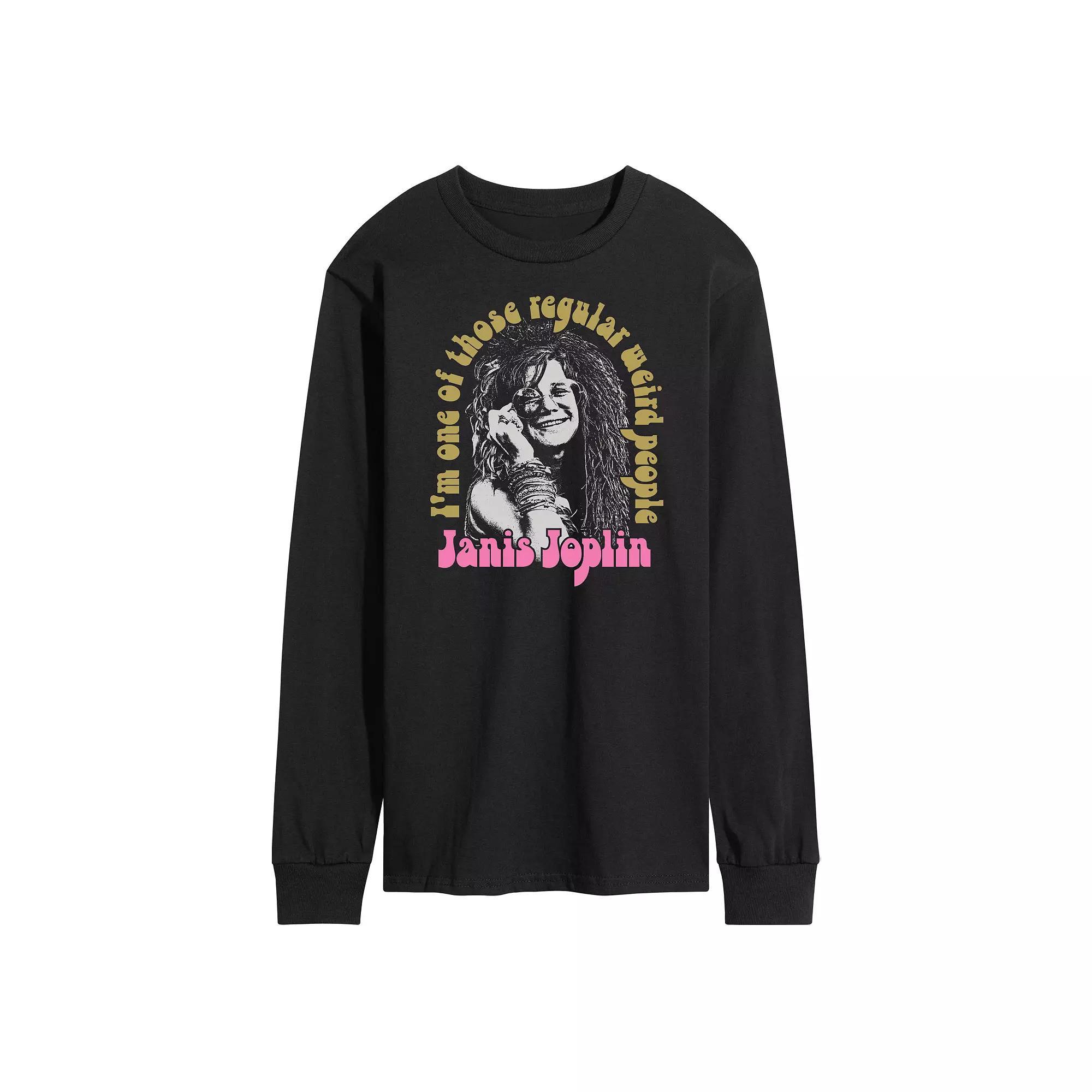 Mens Janis Joplin Weird People Long Sleeve Tee Blue Product Image