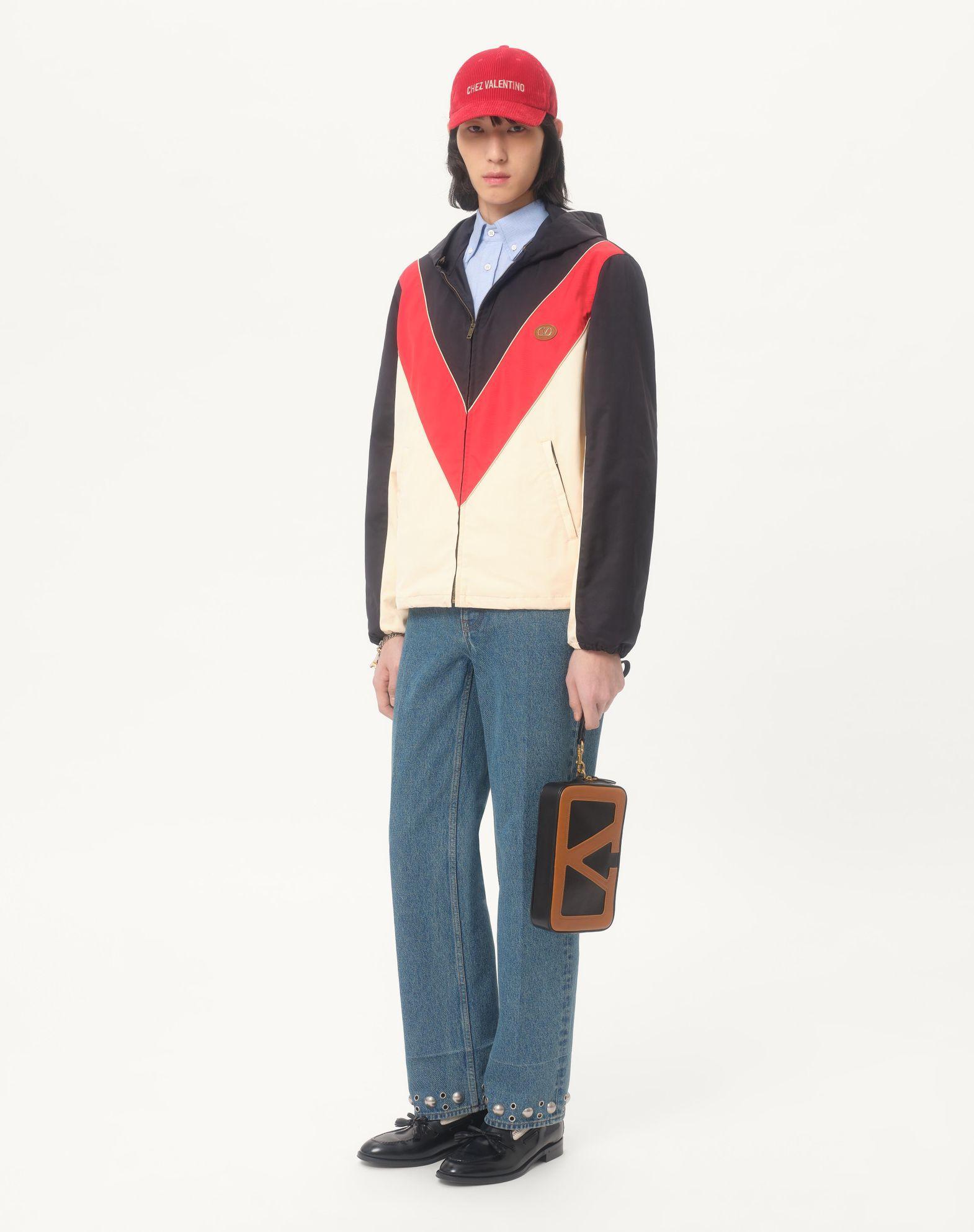 Nylon Hooded Windbreaker With Vlogo Patch Product Image