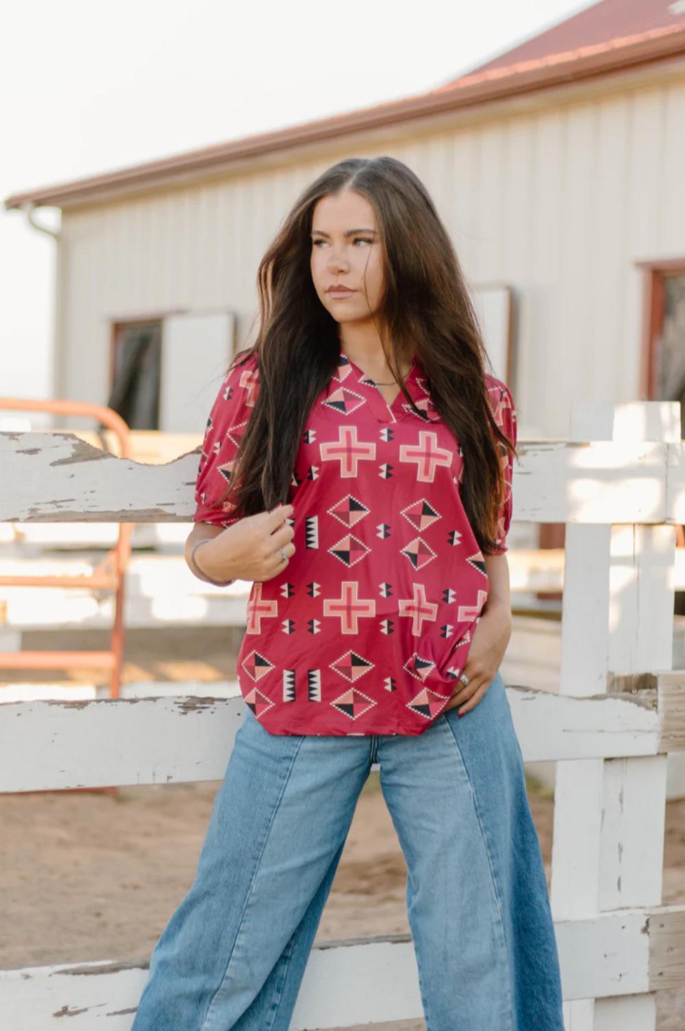 Sterling Kreek Berry Aztec Top Product Image