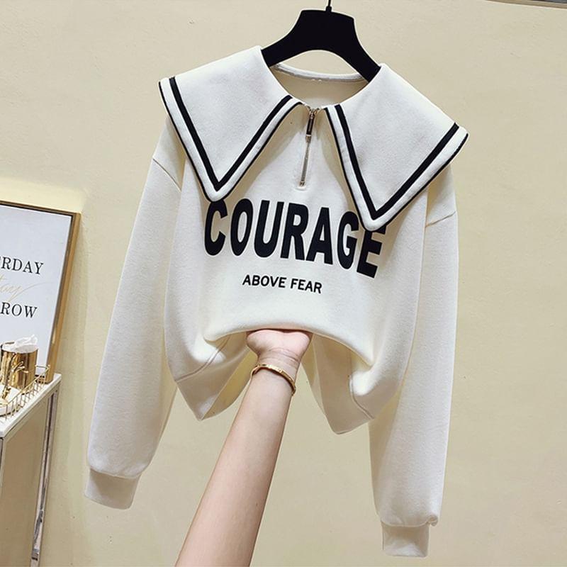 Collar Lettering Pullover Product Image