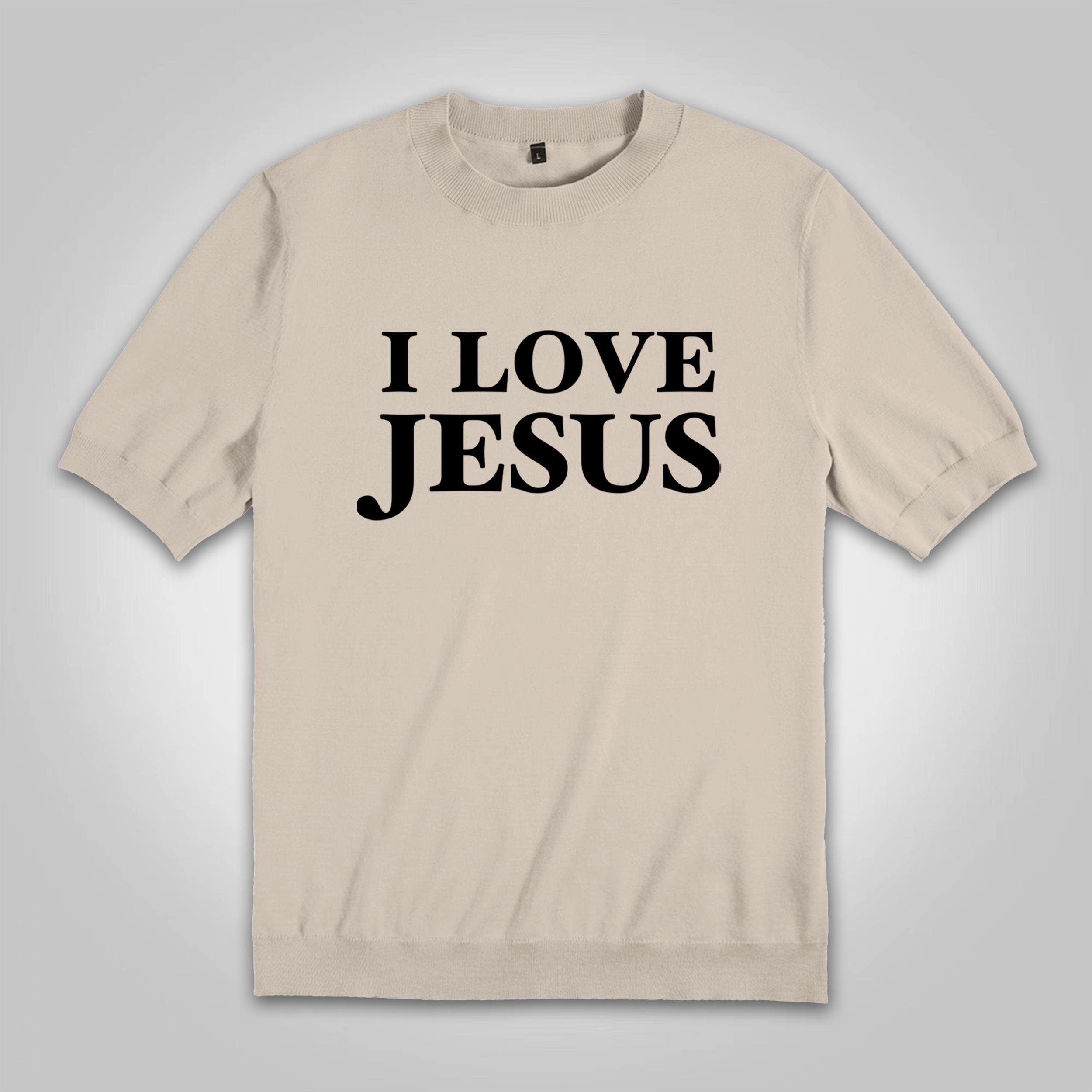 Sopula I Love Jesus. Jesus Loves The World Print Cotton Knitted T-shirt Product Image