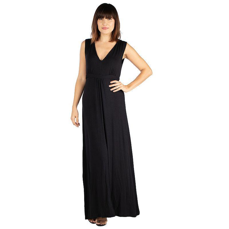 Women's 24seven Comfort Apparel V-Neck Sleeveless Maxi Dress, Size: Large, Royal Product Image