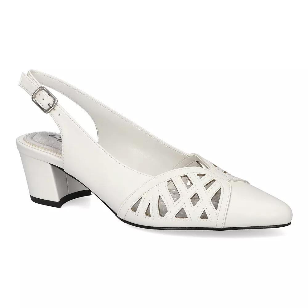 Easy Street Bizzy Women's Slingback Pumps, Size: 7 Wide, White Product Image